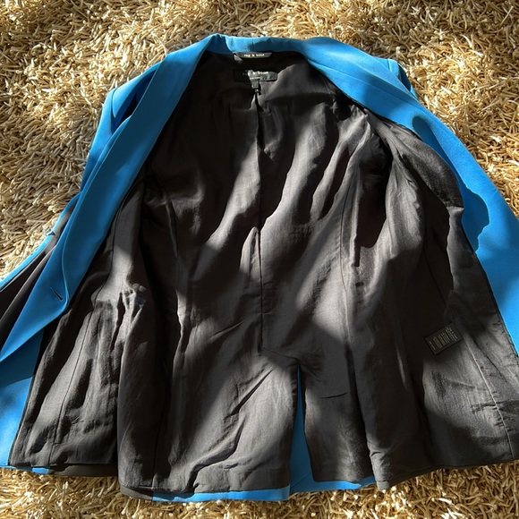 rag & bone Blue & Black Blazer Jacket Coat Size 8 NWOT - Picture 6 of 6